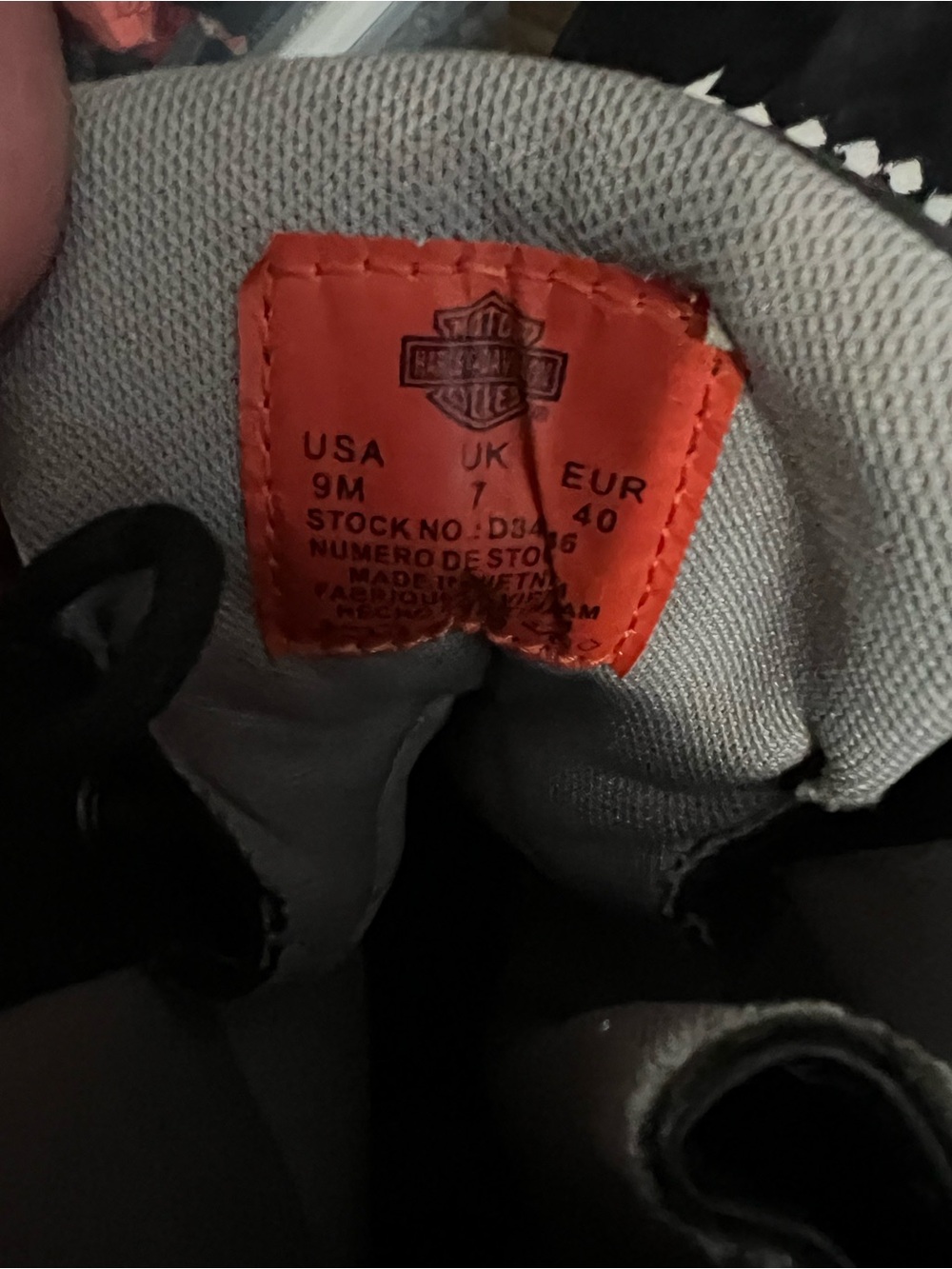 Harley-Davidson Black Leather Lace-Up Motorcycle Boots with Orange Sole Logo - Picture 5 of 5